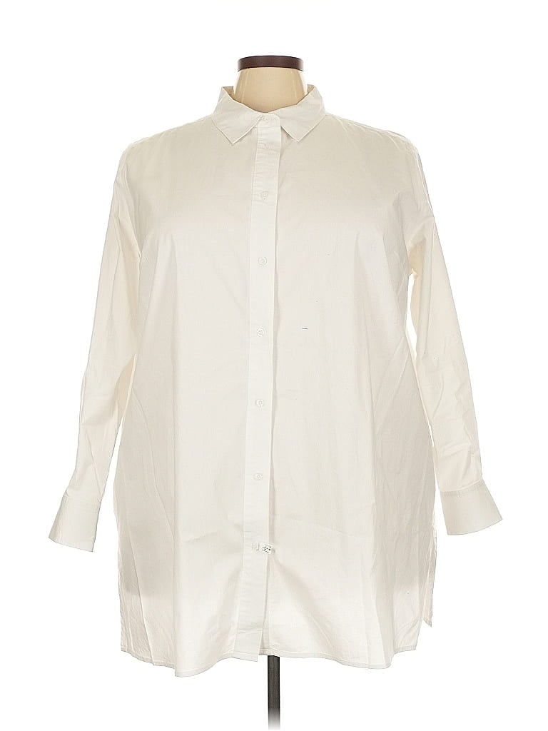 Jessica London Ivory 3/4 Sleeve Button-Down Shirt Size 26 - photo 1