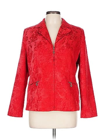TanJay Elegant Red Floral Pattern Jacket (view 1)