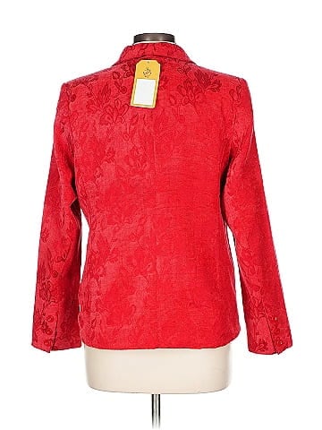 TanJay Elegant Red Floral Pattern Jacket (view 2)