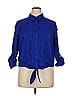 Chico's Blue 3/4 Sleeve Button-Down Shirt Size XL - photo 1