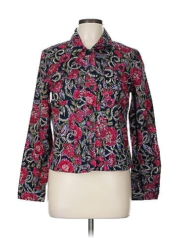 Christopher & Banks Floral Pattern Button-Front Jacket (view 1)