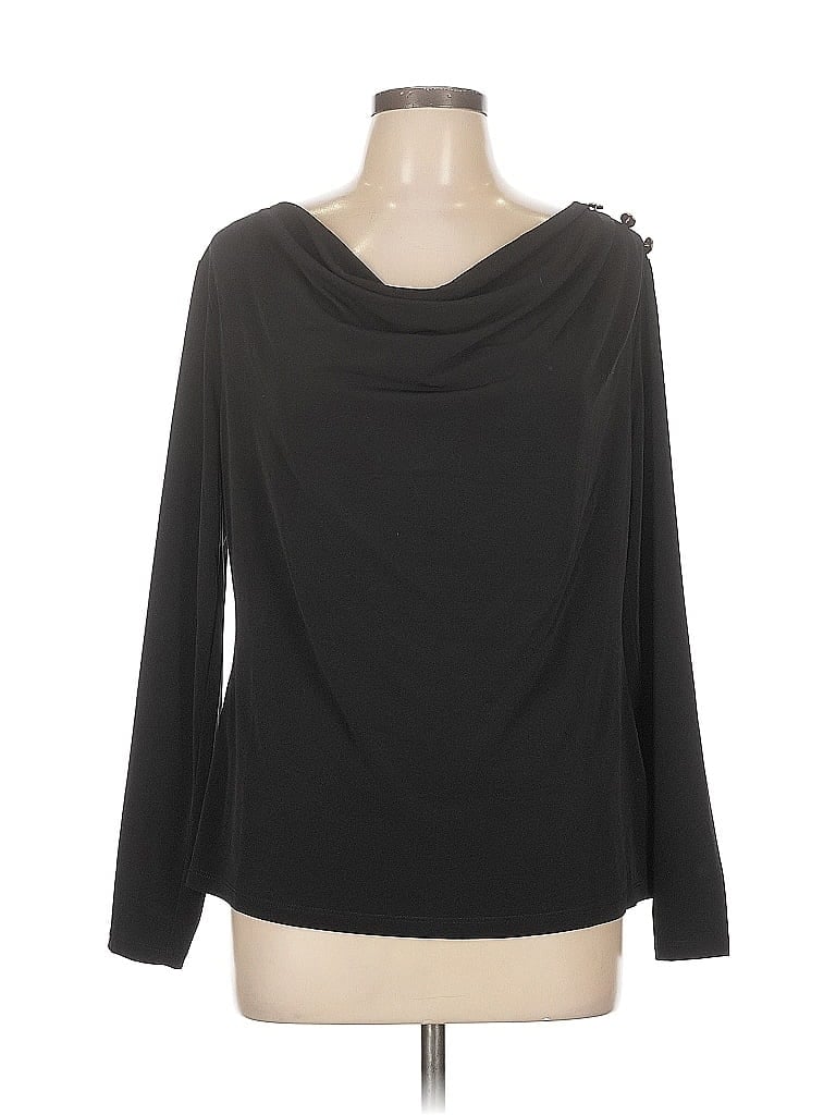 Click to view more detailed imagery on our partner's website Pre-owned Michael Michael Kors Long Sleeve Top Black Cowl Neck Tops