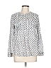 Ann Taylor LOFT Outlet 100% Cotton Silver Long Sleeve Blouse Size L - photo 1