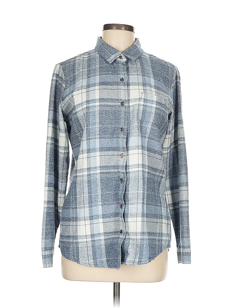 Kuhl Plaid Blue Long Sleeve Button-Down Shirt Size M - photo 1