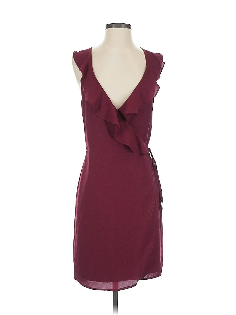 Pre-owned Naked Zebra Cocktail Dress In Burgundy