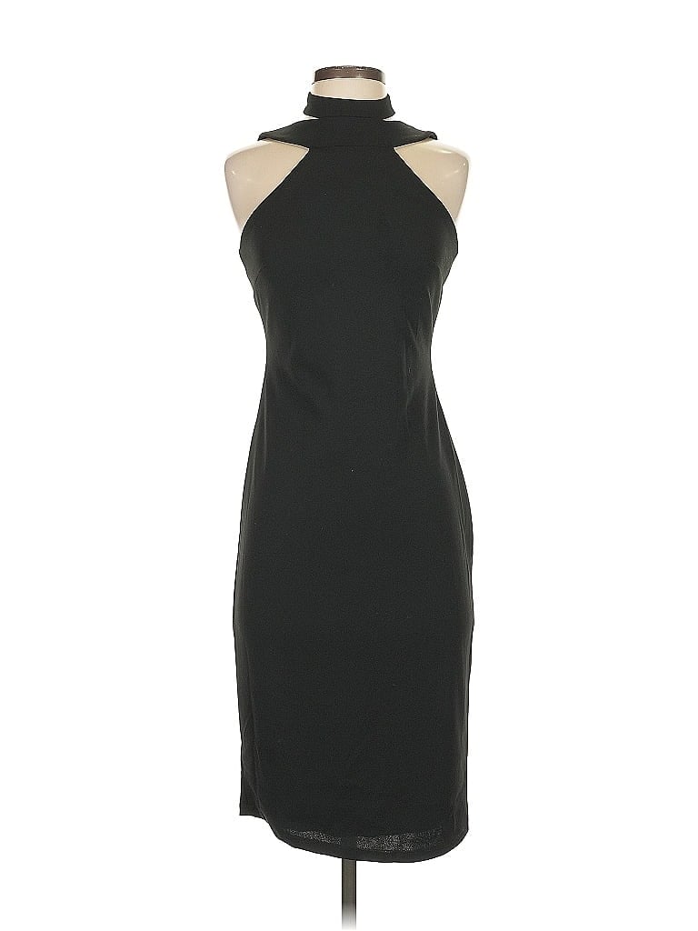 Bebe Solid Black Cocktail Dress Size 2 - photo 1