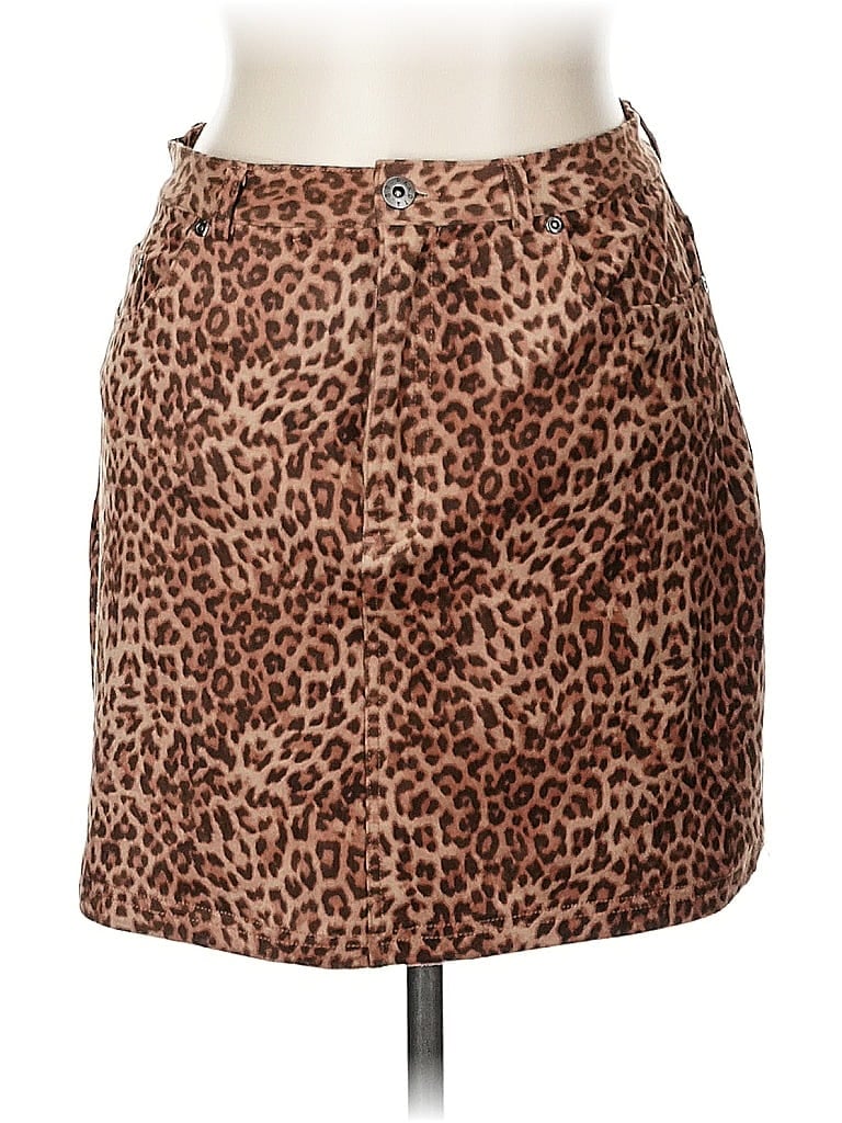 BB Dakota Animal Print Brown Casual Skirt Size 8 - photo 1