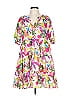 Crown & Ivy 100% Cotton Tropical Pink Casual Dress Size L - photo 1