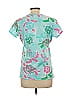 Simply Southern 100% Cotton Floral Teal Short Sleeve T-Shirt Size L - photo 2