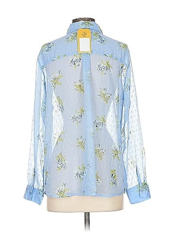 D&Co. Blue Floral Long Sleeve Shirt (view 2)