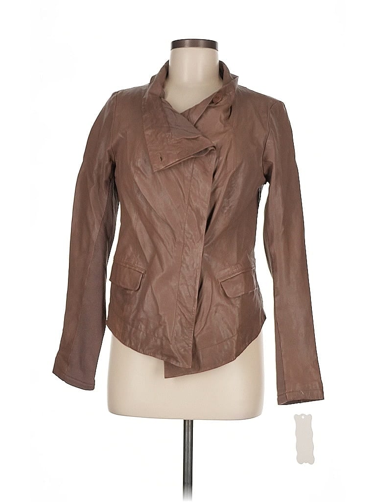 Q40 100% Leather Brown Leather Jacket Size M - photo 1
