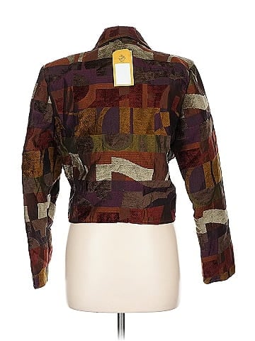 Expose Artistic Brown Abstract Shrug Jacket (view 2)