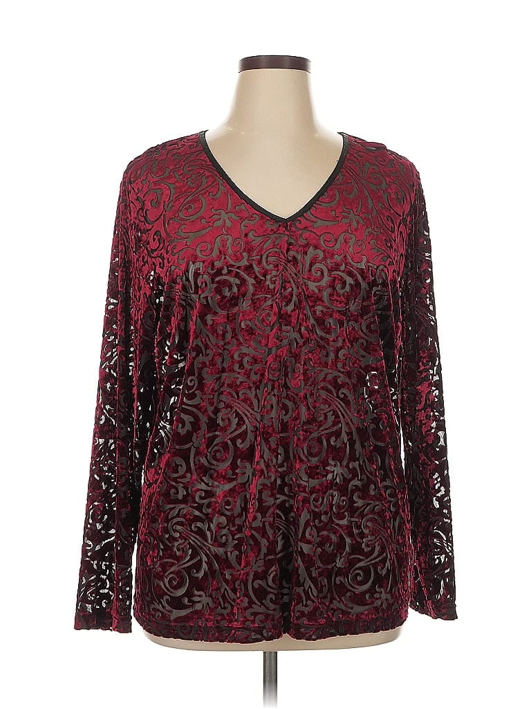 Karen Kane Burgundy Long Sleeve Blouse Size 2X - photo 1