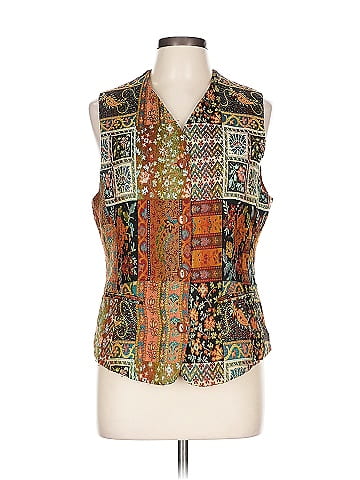 Part Two Bohemian Brown Paisley Pattern Vest (view 1)