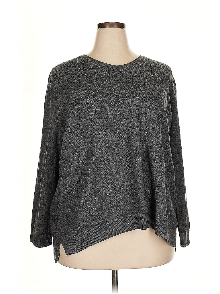 Talbots Outlet 100% Cotton Gray Pullover Sweater Size 3X - photo 1