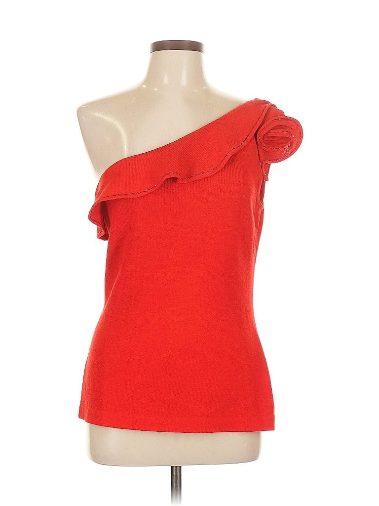 St. John Red Wool Cardigan Size L (estimated) - photo 1