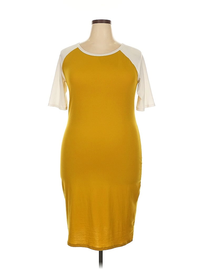 Pre-owned Lularoe Casual Dress In Yellow