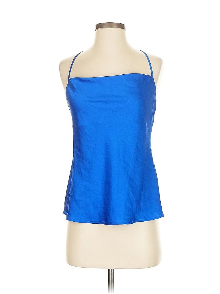 Click to view more detailed imagery on our partner's website Pre-owned Express Sleeveless Top Blue Halter Neckline Tops
