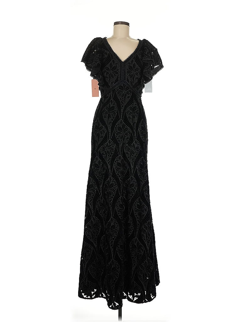 ML Monique Lhuillier 100% Polyester Black Cocktail Dress Size 6 - photo 1