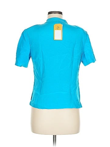 Cynthia Howie for Maggy Boutique Vibrant Blue Silk Button-Down Blouse (view 2)