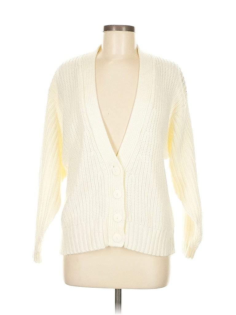 Pre-owned Assorted Brands Cardigan Sweater In White