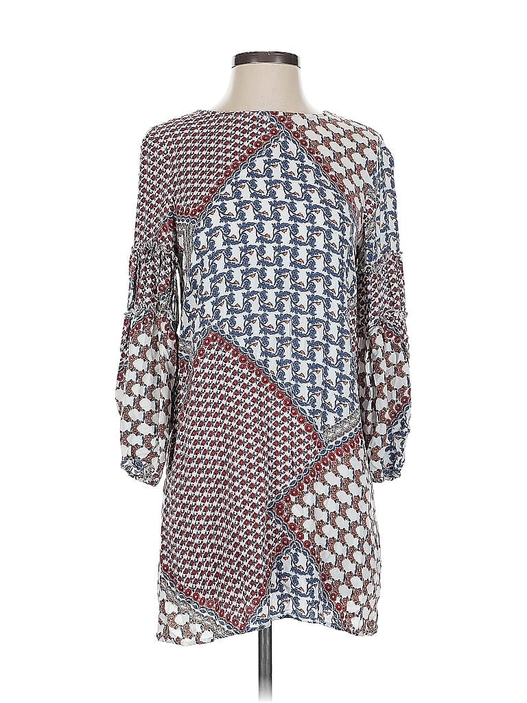 WAYF 100% Rayon Print Blue Casual Dress Size XS - photo 1