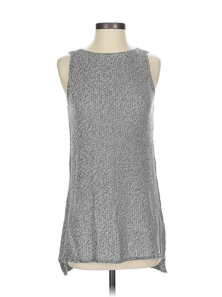 Pre-owned Eileen Fisher Sleeveless Top Silver Halter Neckline Tops