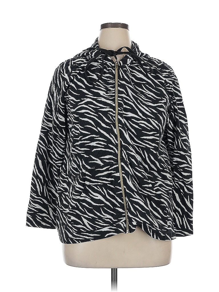 Susan Graver Black Zip Up Hoodie Size XL - photo 1
