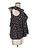 Sea New York 100% Cotton Floral Black Sleeveless Blouse Size 6 - photo 3