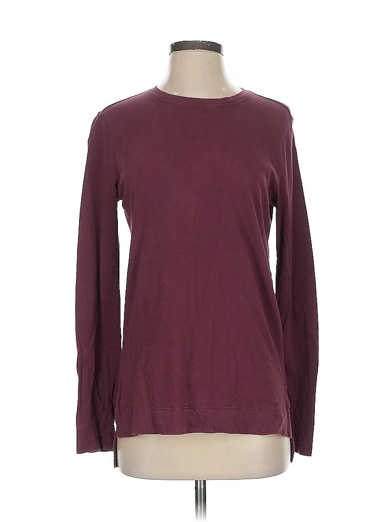 Pre-owned Athleta Long Sleeve T-shirt In Burgundy