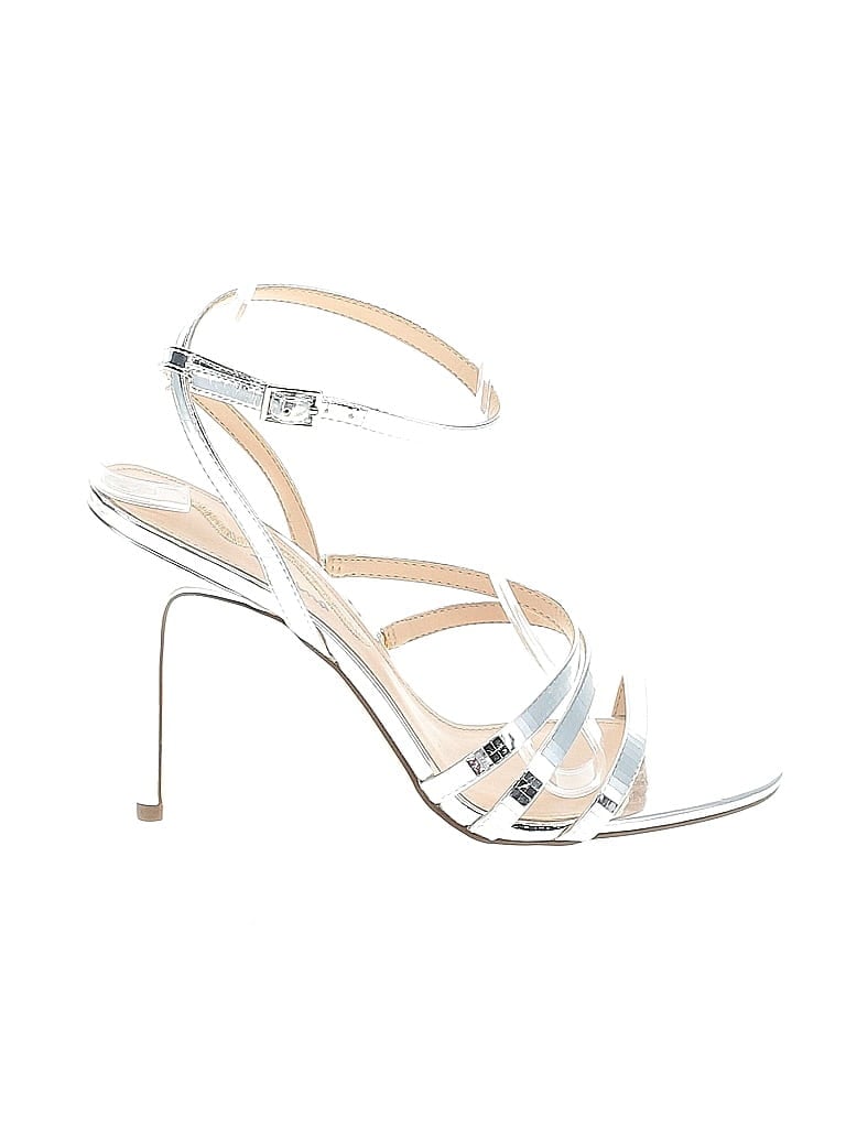 Nina Graphic White Silver Heels Size 9 - photo 1