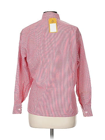 Las Olas Red Checked Embroidered Button-Down Shirt (view 2)