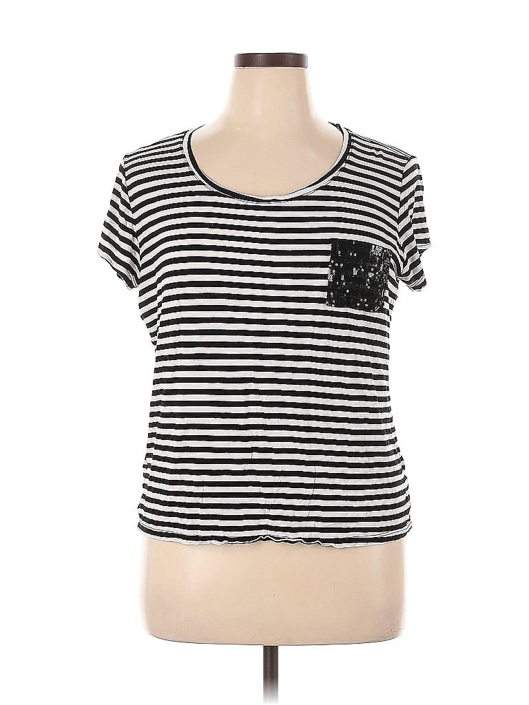 Pre-owned Ellen Tracy Short Sleeve T-shirt In Black