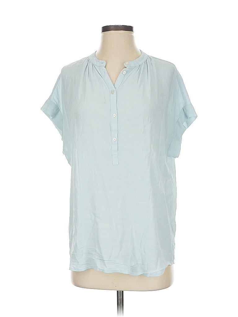 Pre-owned Point Sur Short Sleeve Blouse In Blue