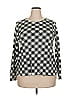 Kim Rogers 100% Cotton Checkered-gingham Green Long Sleeve T-Shirt Size XXL - photo 1