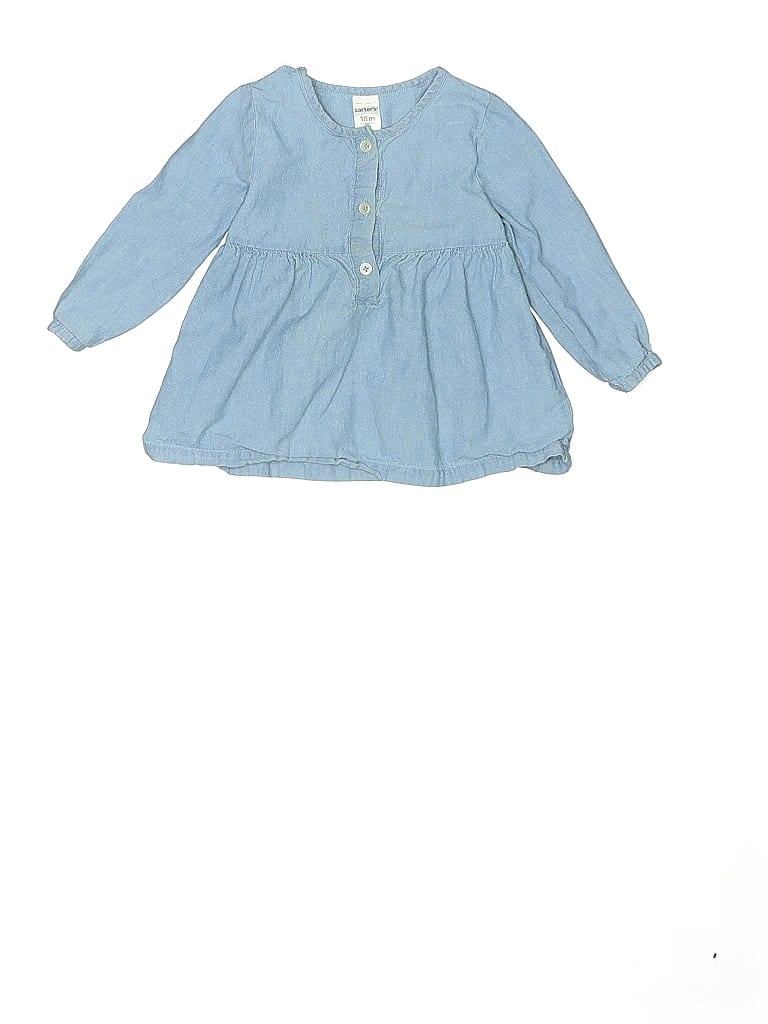 Carter's 100% Cotton Blue 3/4 Sleeve Blouse 12-18 MO / 18 MO - photo 1