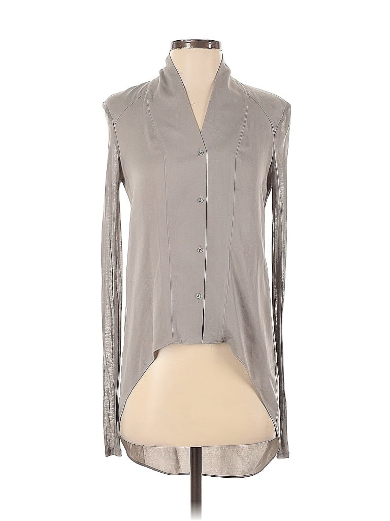 Pre-owned Helmut Lang Long Sleeve Blouse In Gray