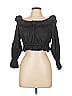 Dissh 100% Linen Black 3/4 Sleeve Blouse Size 10 - photo 1
