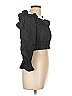 Dissh 100% Linen Black 3/4 Sleeve Blouse Size 10 - photo 3