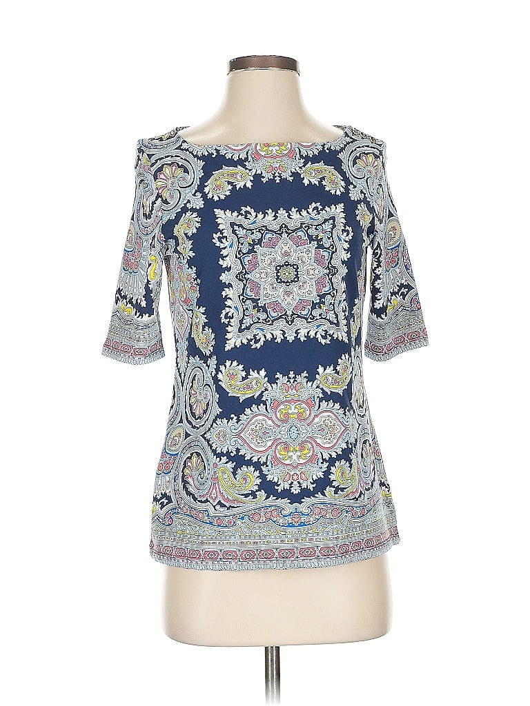 Pre-owned Charter Club Short Sleeve Blouse In Blue