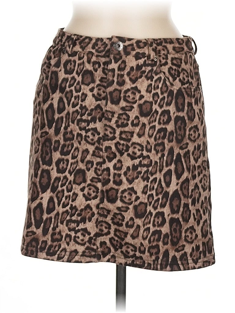 BB Dakota Animal Print Brown Casual Skirt Size 8 - photo 1