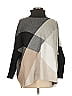 Joseph A. Color Block Gray Poncho Size M - photo 1