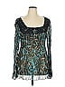 Alberto Makali 100% Polyester Teal Long Sleeve Blouse Size XL - photo 1