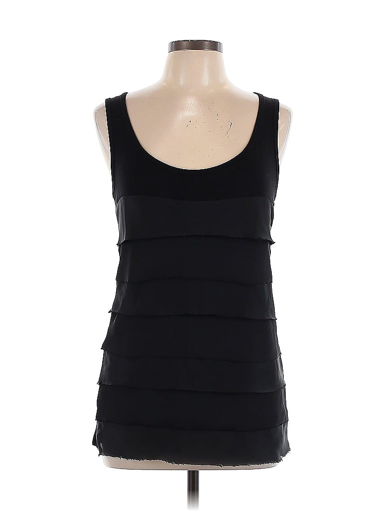 August Silk Black Sleeveless Top Size L - photo 1