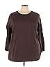 Woman Within 100% Cotton Brown 3/4 Sleeve T-Shirt Size 3X - photo 1