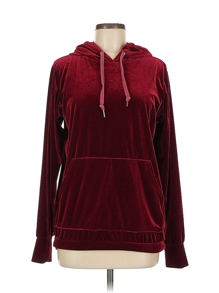 Pre-owned Unbranded Pullover Hoodie In Burgundy
