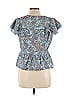 Montanaco 100% Cotton Blue Short Sleeve Blouse Size L - photo 2