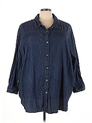 Woman Within 3/4 Sleeve Button Down Shirt