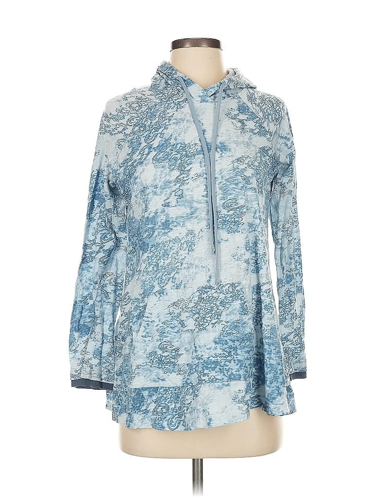 LOGO by Lori Goldstein 100% Cotton Blue Pullover Hoodie Size S - photo 1