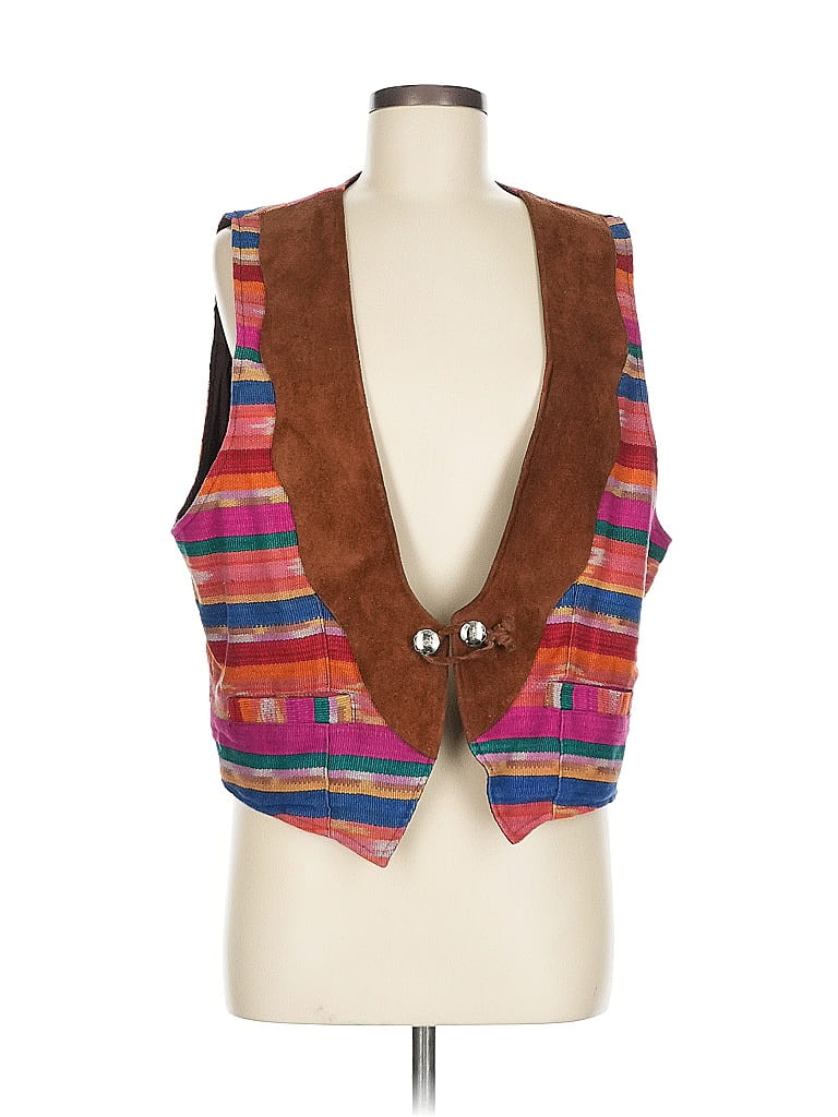 Chico's Design 100% Cotton Brown Vest Size Med - Lg - photo 1